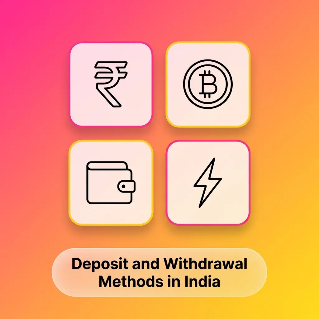 Deposit and withdrawal payment methods available for Indian casino players