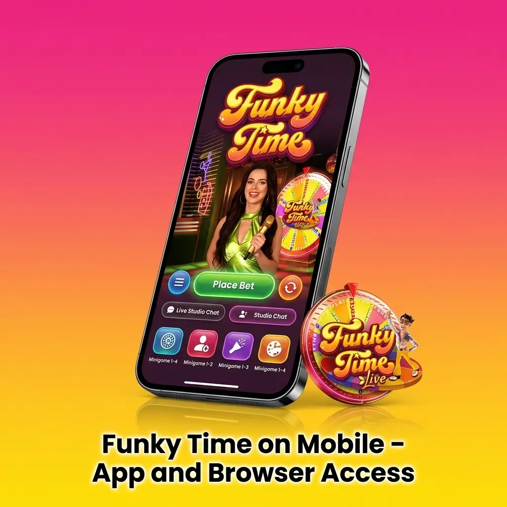 Funky Time live studio streamed on a mobile device